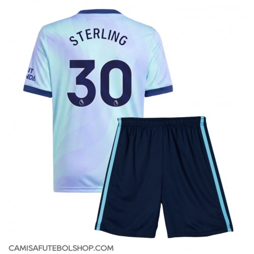 Camisa de time de futebol Arsenal Raheem Sterling #30 Replicas 3º Equipamento Infantil 2024-25 Manga Curta (+ Calças curtas)